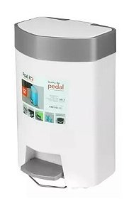 PRAT-K LIXEIRA PLASTICA DE PEDAL 12 LITROS BRANCA