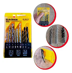 B-TEK KIT DE BROCAS COM 9 PEÇAS