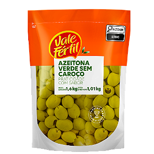 Azeitona Verde Inteira Sem Caroço - 1 kg