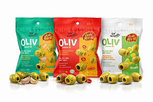 Kit 8 Snack De Azeitonas Temperada Sabor Provençal, Chille e Natural 50g