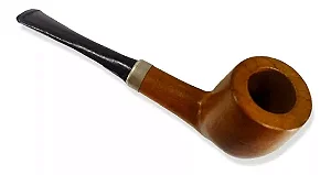 Cachimbo De Madeira Marrom E Preto Cabo Reto