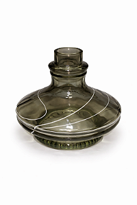 Vaso Aladin Preto Fumê Translúcido com Detalhes