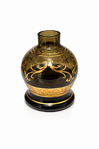 Vaso Shisha Glass Sino Médio - Black & Gold Ornament