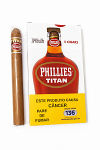 Charuto Phillies Titan Pink (Conhaque) - Pack com 05 Unidades