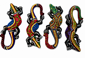 Salamandra Decorativa de Parede – Artesanato Pintado à Mão