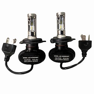 Kit Lâmpada H4 Farol Automotivo Ultra Led 6000K 8200 lumens