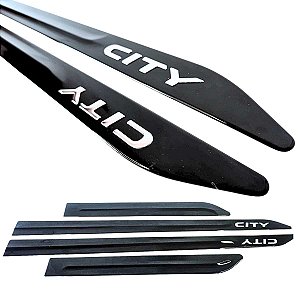 Jogo Friso Lateral New City Preto Cristal nome alto relevo