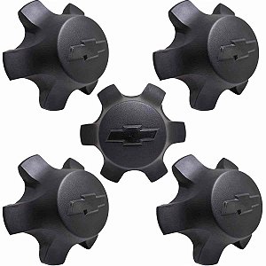 KIT 5 Calota centro roda D20 C20 A20 Aro 6X16" emblema preto