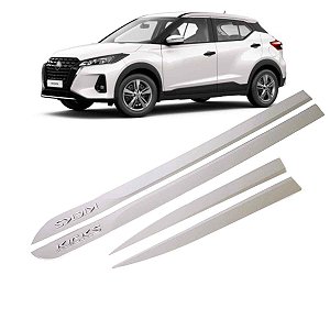 Jogo friso lateral compatível com SUV Kicks Branco Diamond