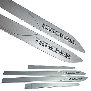 JG friso Tracker Prata Switchblade nome cromado alto relevo