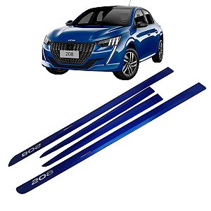 Friso Lateral Novo 208 Peugeot 2022  Azul Quazar Cor Orig
