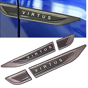 kit de Emblemas Laterais VW Virtus preto fosco 2018 a 2025