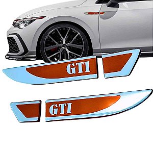 Emblema Lateral GTI Vermelho Volks Golf adesivo  Resinado