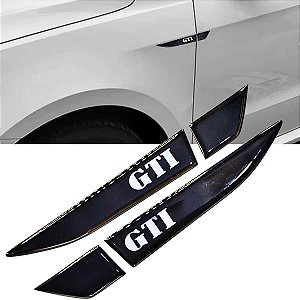 Par Emblema Lateral Volks GTI Adesivo Resinado nome cromado
