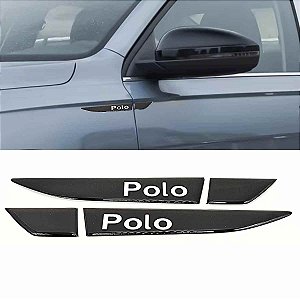 Emblemas Lateral VW POLO TRACK preto nome cromado resinado