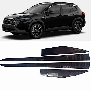 Jogo friso Lateral Corolla Cross preto infinito cor original