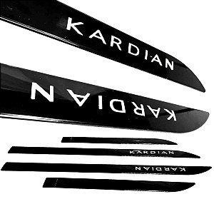Jogo friso Lateral Porta KARDIAN Preto Nacre Nome Cromado