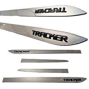 Jogo friso Tracker Prata Shark black edition RS Nome Preto