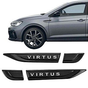 Emblemas Aplique Laterais Virtus Black Piano Chrome Delete