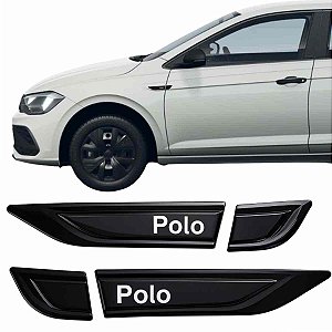 Emblemas Aplique Laterais VW Polo Black Piano Chrome Delete