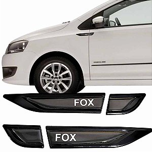 Emblemas Aplique Lateral Volks FOX Black Piano Chrome Delete