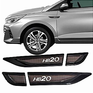 Emblemas Aplique Laterais HB20 TAG Black Piano Chrome Delete