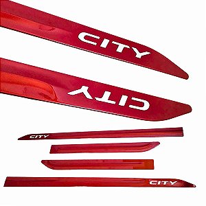 Friso Lateral Novo City Vermelho super nova logo Cromado