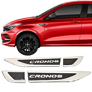 Kit Aplique Lateral CRONOS nome resinado na TAG cromada
