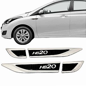 Kit Aplique Lateral para-lama HB20 nome Resinado TAG cromada