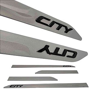 Friso Lateral City Hatchback Sedan Cinza Titânium Nome Preto