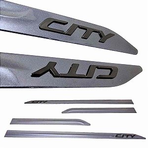 Friso Lateral City Hatchback Sedan Cinza Barium Nome Preto