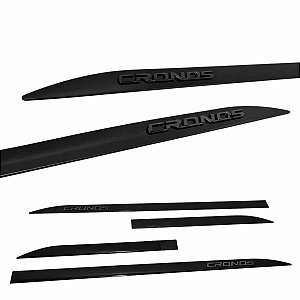 Jogo Friso Cronos Preto Vulcano Nome alto relevo Black Piano