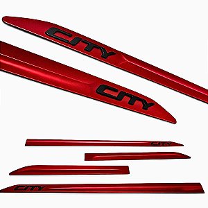 Friso Lateral City Hatchback Vermelho Mercúrio Nome Preto