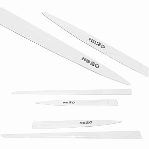 Friso Lateral HB20 Branco Atlas com nome alto relevo Cromado