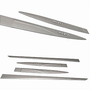 Friso Lateral HB20 Cinza silk com nome alto relevo Cromado