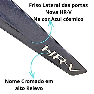 Friso Lateral New HR-V 2023 2024 2025 Azul Cósmico cromado