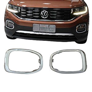 Par Moldura Cromada Farol de Milha T-Cross 19 a 21 Original