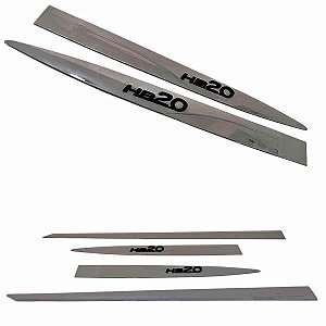 Friso Lateral HB20 Cinza Shadow nome alto relevo Preto fosco