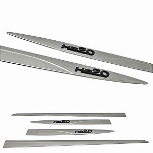 Friso Lateral HB20 Cinza silk  nome alto relevo preto fosco