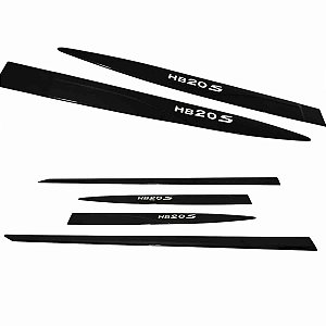 Friso Lateral HB20S Preto Onix nome alto relevo Cromado