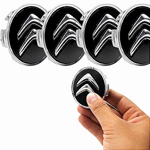 kit 4 Calotas Miolo Centro Roda C3 C4 Aircross Picasso 59mm