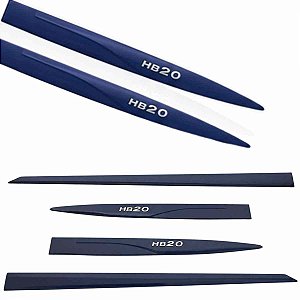 Friso Lateral HB20 Azul Sapphire nome Alto Relevo Cromado
