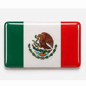Adesivo da Bandeira MÉXICO Resinado 8x5cm para carro e moto