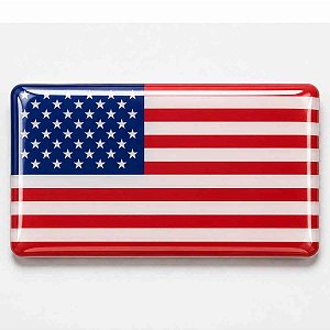 Adesivo Bandeira Americana Resinado 8x5cm para carro e moto