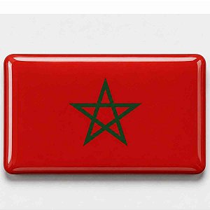 Adesivo Bandeira MARROCOS Resinado 8x5cm para carro e moto