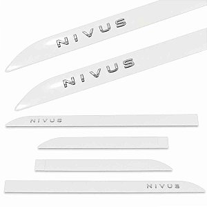 Friso lateral NIVUS Branco Cristal nome alto relevo cromado