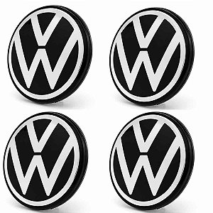Calota centro roda VW Jetta Taos Black piano cromado 65MM Original