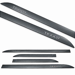 Friso Lateral TIGGO7 Cinza Metálico Nome alto relevo Cromado
