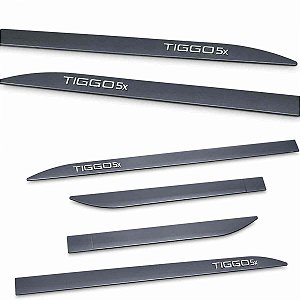 Friso Lateral TIGGO5x Slim Cinza Metálico Nome Cromado