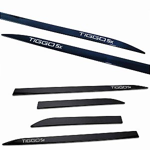 Friso Lateral TIGGO5x Slim Preto Metálico relevo Cromado
